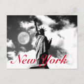Zwart wit rood Vrijheidsbeeld New York City Briefkaart (Voorkant)