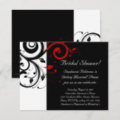 Zwart, wit, rood werveling Vrijgezellenfeest / Alg Kaart (Voorkant / Achterkant)