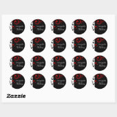 Zwart, wit, rood wervelingsafdichting die overeenk ronde sticker (Vel)