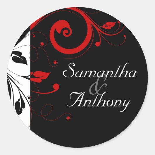 Zwart, wit, rood wervelingsafdichting die overeenk ronde sticker (Voorkant)