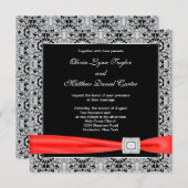 Zwart Wit Rood Zwart Trouwen Kaart (Voorkant / Achterkant)