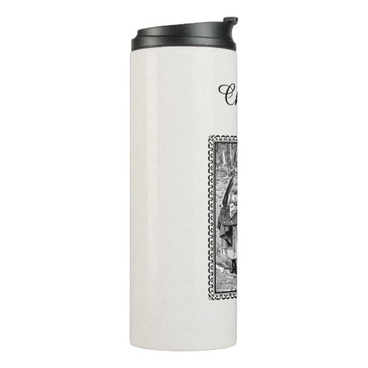 Zwart Wit Roodkapje Mand Wolf Thermosbeker (Gedraaid links)