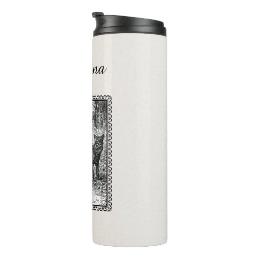 Zwart Wit Roodkapje Mand Wolf Thermosbeker (Geroteerd rechts)