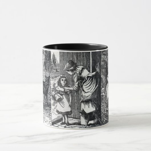 Zwart Wit Roodkapje Tekeningen Mok (Midden)