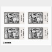  Zwart Wit Roodkapje Wolf in Lijst Rechthoekige Sticker (Vel)