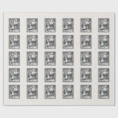 Zwart Wit Roodkapje Wolf Zwart Lijst Cadeaupapier (Vlak)