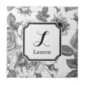 Zwart-wit roodpatroon tegeltje (Voorkant)