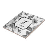 Zwart-wit roodpatroon tegeltje (Zijkant)