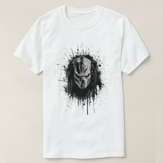 Zwart-wit roofdier gezicht t-shirt (Design voorkant)