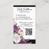 Zwart & Wit  Roos Bloemenboetiek QR Code Visitekaartje (Achterkant)