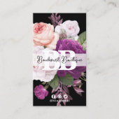 Zwart & Wit  Roos Bloemenboetiek QR Code Visitekaartje (Voorkant)