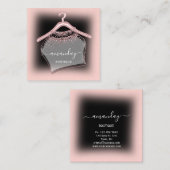 Zwart wit Roos Glitter Mode Kast Shop Vierkante Visitekaartje (Voorkant / Achterkant)