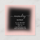 Zwart wit Roos Glitter Mode Kast Shop Vierkante Visitekaartje (Achterkant)