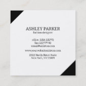 Zwart-wit Roos Gold Lijst Vierkante Visitekaartje (Achterkant)