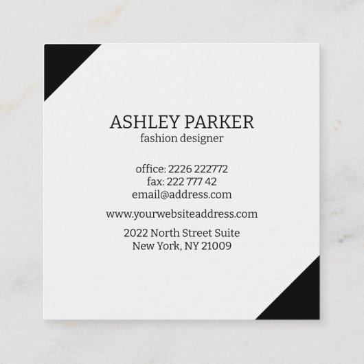 Zwart-wit Roos Gold Lijst Vierkante Visitekaartje (Achterkant)