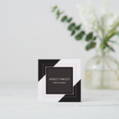 Zwart-wit Roos Gold Lijst Vierkante Visitekaartje (Staand voorkant)