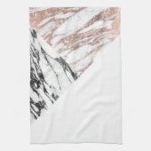 Zwart wit Roos Gold Marble Geometric Triangles Theedoek (Verticaal)