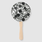 Zwart Wit Roos Gotische bruiloft Handwaaier (Achterkant)