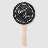 Zwart Wit Roos Gotische bruiloft Handwaaier (Voorkant)