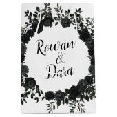 Zwart Wit Roos Gotische bruiloft Medium Cadeauzakje (Voorkant)