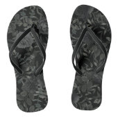 Zwart Wit Roos Gotische bruiloft Teenslippers (Voetbed)