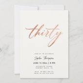 Zwart Wit Roos Goud Classy Elegant 30e Verjaardag Kaart (Voorkant)