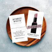 Zwart wit Roos gouden lippenstift make-up artiest Visitekaartje
