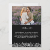 Zwart wit Roos omlijnt dubbelzijdige foto Kaart (Achterkant)