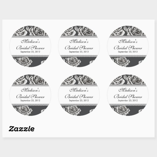  Zwart Wit Roos Vrijgezellenfeest Sticker (Vel)