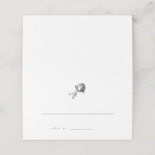 Zwart & Wit  Roos Wedding Escort Kaarten Plaatskaartje (Buitenkant ongevouwen)