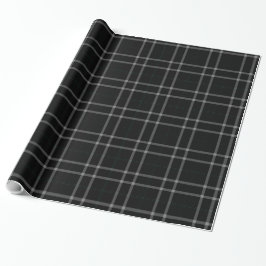 Zwart wit rooster Tartan Plaid Cadeaupapier