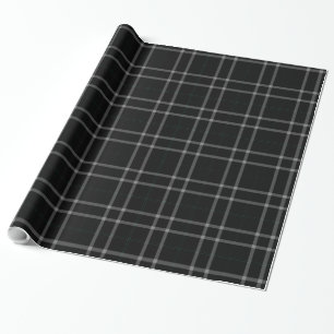 Zwart wit rooster Tartan Plaid Cadeaupapier