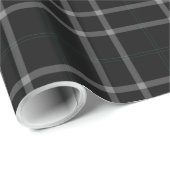 Zwart wit rooster Tartan Plaid Cadeaupapier (Rol Hoek)