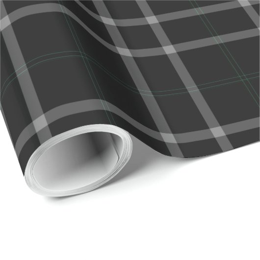 Zwart wit rooster Tartan Plaid Cadeaupapier (Rol Hoek)
