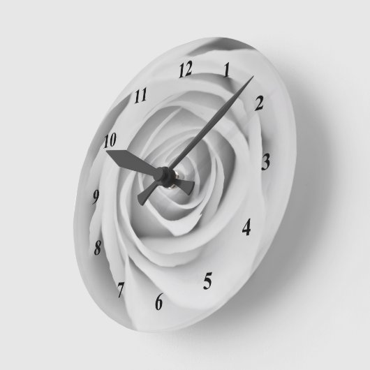Zwart-wit Rose Acryl wandklok (Hoek)