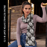 Zwart & Wit Rose Bloemen Patroon Lange Rechthoek Sjaal<br><div class="desc">Black & White Rose Floral Pattern Long Rectangle Scarf. Using the filter tool,  the rose pattern is in shades of gray.</div>