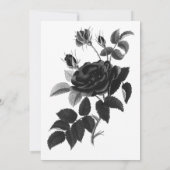 Zwart-wit Rose Botanical Save the Date Kaart (Achterkant)