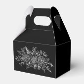 Zwart-wit Rose bruiloft Bedankdoosjes (Achterkant)