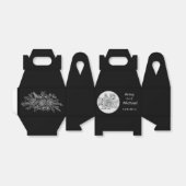 Zwart-wit Rose bruiloft Bedankdoosjes (Uitgevouwen)