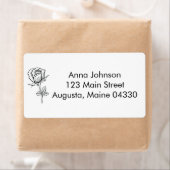 Zwart-wit Rose bruiloft Etiket (Insitu)