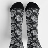 Zwart & Wit Rose Crew Sokken (Top)