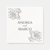 Zwart-wit Rose Gotische Bruiloft Servet (Voorkant)