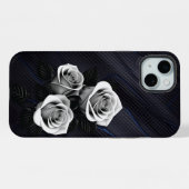 Zwart-wit Rose mobiele telefoon cover iPhone Hoesje (Achterkant horizontaal)