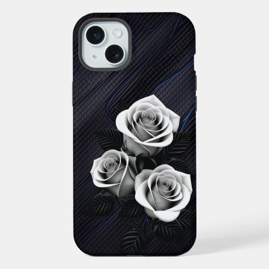 Zwart-wit Rose mobiele telefoon cover iPhone Hoesje (Achterkant)