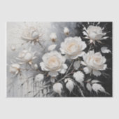 Zwart-wit Rose Serenade - Decoupage - Tissuepapier (Voorkant)