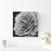 Zwart-wit Rose wandklok (Huis)