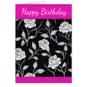  Zwart & Wit Rose Wenskaart (Voorkant)