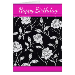  Zwart & Wit Rose Wenskaart