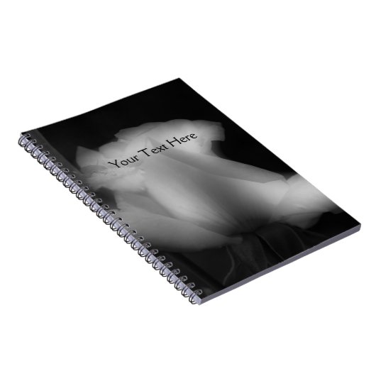 Zwart-wit rosebud Notitieboek (Rechterzijde)