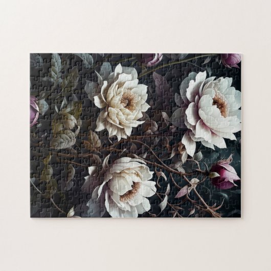 Zwart-wit Roses Waterverf ai art Legpuzzel (Horizontaal)